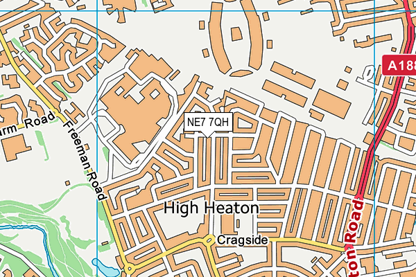 NE7 7QH map - OS VectorMap District (Ordnance Survey) NE7 7QH map - OS VectorMap District (Ordnance Survey)