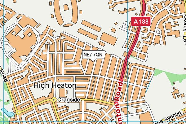NE7 7QN map - OS VectorMap District (Ordnance Survey) NE7 7QN map - OS VectorMap District (Ordnance Survey)