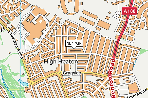NE7 7QR map - OS VectorMap District (Ordnance Survey)