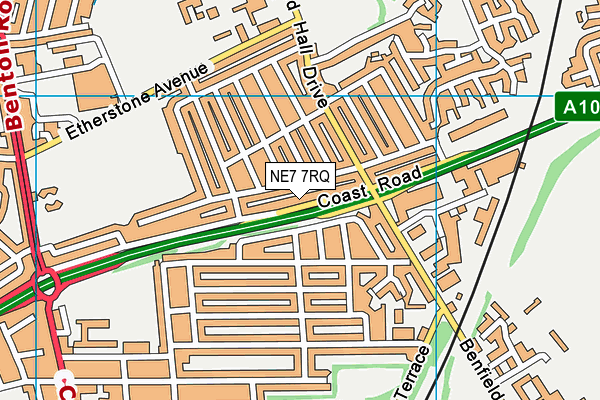 NE7 7RQ map - OS VectorMap District (Ordnance Survey) NE7 7RQ map - OS VectorMap District (Ordnance Survey)