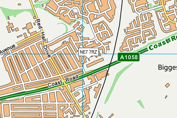 NE7 7RZ map - OS VectorMap District (Ordnance Survey) NE7 7RZ map - OS VectorMap District (Ordnance Survey)