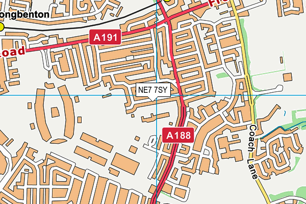 NE7 7SY map - OS VectorMap District (Ordnance Survey) NE7 7SY map - OS VectorMap District (Ordnance Survey)