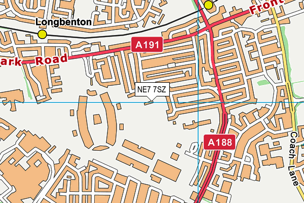 NE7 7SZ map - OS VectorMap District (Ordnance Survey) NE7 7SZ map - OS VectorMap District (Ordnance Survey)