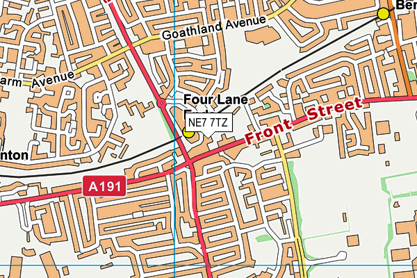 NE7 7TZ map - OS VectorMap District (Ordnance Survey) NE7 7TZ map - OS VectorMap District (Ordnance Survey)