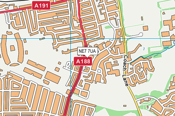 NE7 7UA map - OS VectorMap District (Ordnance Survey) NE7 7UA map - OS VectorMap District (Ordnance Survey)