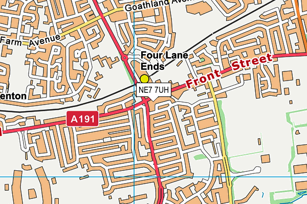 NE7 7UH map - OS VectorMap District (Ordnance Survey) NE7 7UH map - OS VectorMap District (Ordnance Survey)