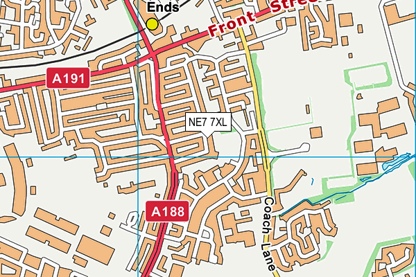 NE7 7XL map - OS VectorMap District (Ordnance Survey) NE7 7XL map - OS VectorMap District (Ordnance Survey)