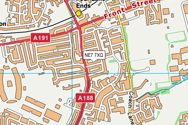 NE7 7XQ map - OS VectorMap District (Ordnance Survey) NE7 7XQ map - OS VectorMap District (Ordnance Survey)