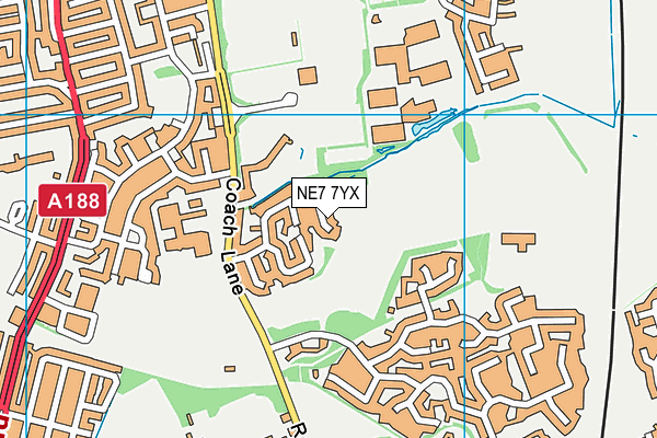 NE7 7YX map - OS VectorMap District (Ordnance Survey) NE7 7YX map - OS VectorMap District (Ordnance Survey)