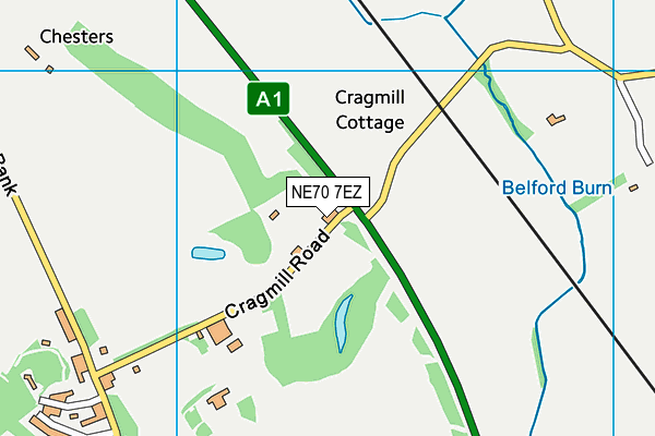 NE70 7EZ map - OS VectorMap District (Ordnance Survey) NE70 7EZ map - OS VectorMap District (Ordnance Survey)