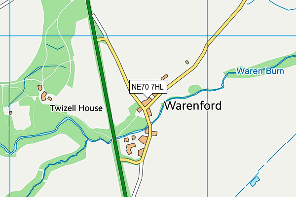 NE70 7HL map - OS VectorMap District (Ordnance Survey) NE70 7HL map - OS VectorMap District (Ordnance Survey)