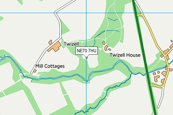 NE70 7HU map - OS VectorMap District (Ordnance Survey)