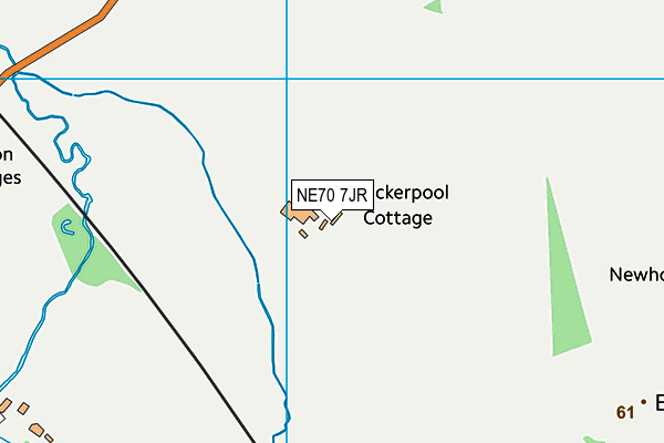 NE70 7JR map - OS VectorMap District (Ordnance Survey) NE70 7JR map - OS VectorMap District (Ordnance Survey)
