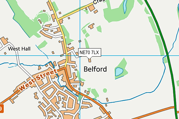 NE70 7LX map - OS VectorMap District (Ordnance Survey) NE70 7LX map - OS VectorMap District (Ordnance Survey)