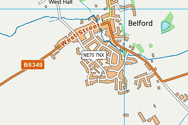 NE70 7NX map - OS VectorMap District (Ordnance Survey) NE70 7NX map - OS VectorMap District (Ordnance Survey)