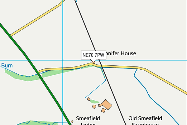 NE70 7PW map - OS VectorMap District (Ordnance Survey) NE70 7PW map - OS VectorMap District (Ordnance Survey)