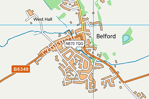NE70 7QG map - OS VectorMap District (Ordnance Survey)