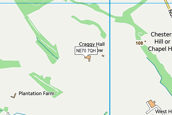 NE70 7QH map - OS VectorMap District (Ordnance Survey) NE70 7QH map - OS VectorMap District (Ordnance Survey)