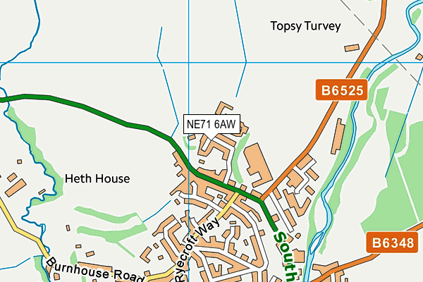 NE71 6AW map - OS VectorMap District (Ordnance Survey) NE71 6AW map - OS VectorMap District (Ordnance Survey)