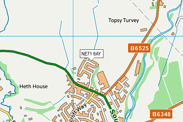 NE71 6AY map - OS VectorMap District (Ordnance Survey) NE71 6AY map - OS VectorMap District (Ordnance Survey)