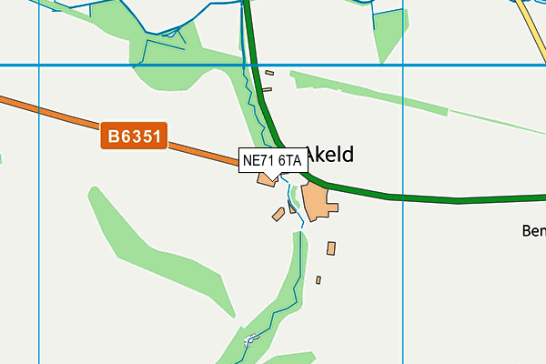 NE71 6TA map - OS VectorMap District (Ordnance Survey)