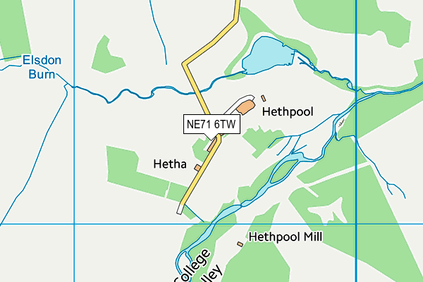 NE71 6TW map - OS VectorMap District (Ordnance Survey) NE71 6TW map - OS VectorMap District (Ordnance Survey)