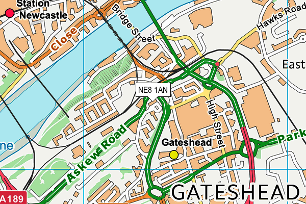 NE8 1AN map - OS VectorMap District (Ordnance Survey)