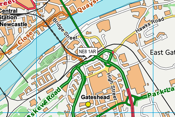 NE8 1AR map - OS VectorMap District (Ordnance Survey) NE8 1AR map - OS VectorMap District (Ordnance Survey)