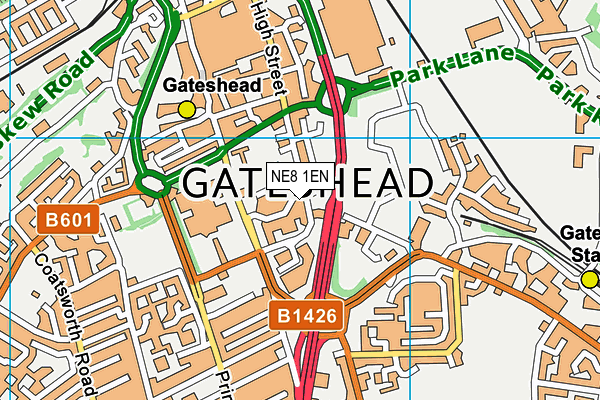 NE8 1EN map - OS VectorMap District (Ordnance Survey)