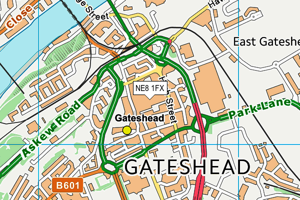 NE8 1FX map - OS VectorMap District (Ordnance Survey) NE8 1FX map - OS VectorMap District (Ordnance Survey)