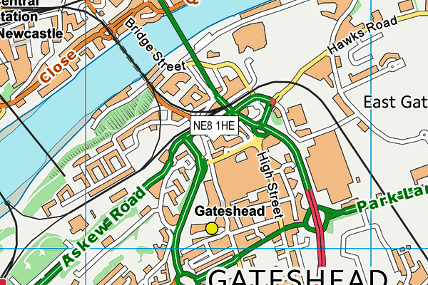 NE8 1HE map - OS VectorMap District (Ordnance Survey) NE8 1HE map - OS VectorMap District (Ordnance Survey)