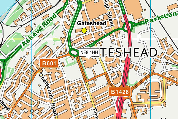 NE8 1HH map - OS VectorMap District (Ordnance Survey) NE8 1HH map - OS VectorMap District (Ordnance Survey)