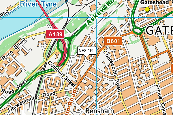 NE8 1PJ map - OS VectorMap District (Ordnance Survey) NE8 1PJ map - OS VectorMap District (Ordnance Survey)
