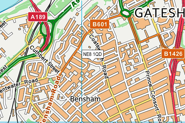 NE8 1QD map - OS VectorMap District (Ordnance Survey) NE8 1QD map - OS VectorMap District (Ordnance Survey)