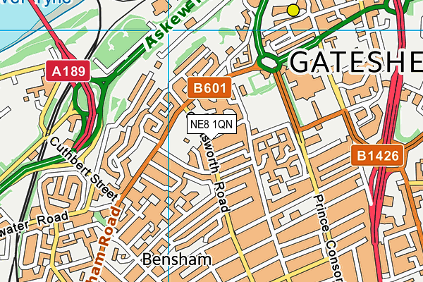 NE8 1QN map - OS VectorMap District (Ordnance Survey) NE8 1QN map - OS VectorMap District (Ordnance Survey)