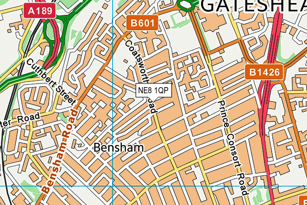 NE8 1QP map - OS VectorMap District (Ordnance Survey) NE8 1QP map - OS VectorMap District (Ordnance Survey)