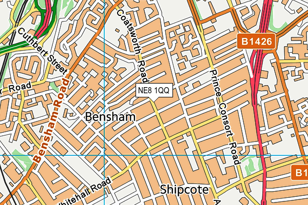 NE8 1QQ map - OS VectorMap District (Ordnance Survey) NE8 1QQ map - OS VectorMap District (Ordnance Survey)