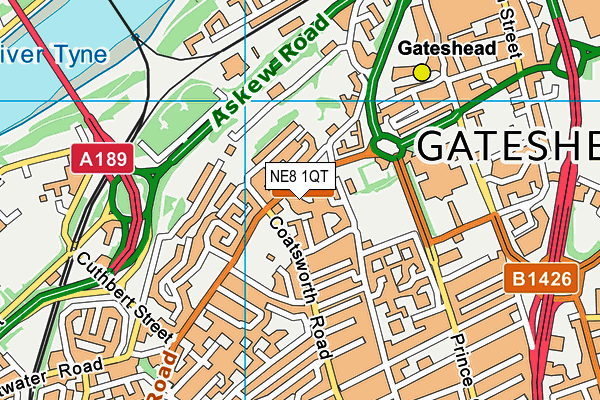 NE8 1QT map - OS VectorMap District (Ordnance Survey) NE8 1QT map - OS VectorMap District (Ordnance Survey)