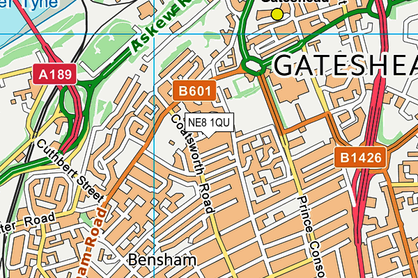 NE8 1QU map - OS VectorMap District (Ordnance Survey) NE8 1QU map - OS VectorMap District (Ordnance Survey)