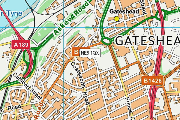 NE8 1QX map - OS VectorMap District (Ordnance Survey) NE8 1QX map - OS VectorMap District (Ordnance Survey)