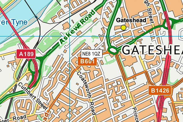 NE8 1QZ map - OS VectorMap District (Ordnance Survey) NE8 1QZ map - OS VectorMap District (Ordnance Survey)