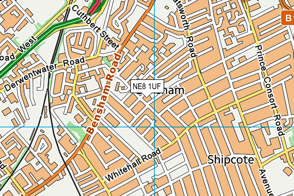 NE8 1UF map - OS VectorMap District (Ordnance Survey) NE8 1UF map - OS VectorMap District (Ordnance Survey)
