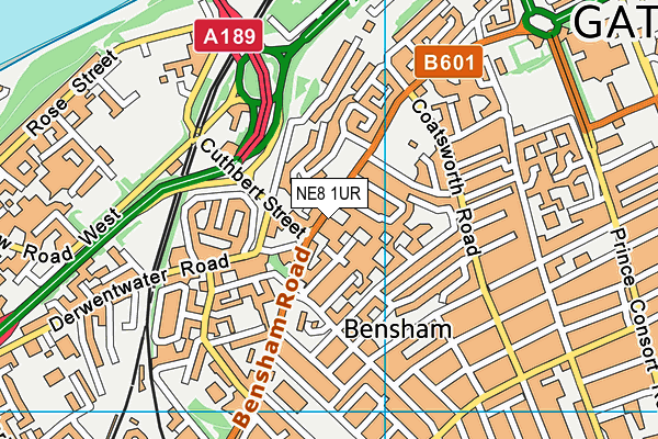 NE8 1UR map - OS VectorMap District (Ordnance Survey) NE8 1UR map - OS VectorMap District (Ordnance Survey)
