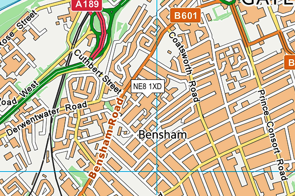 NE8 1XD map - OS VectorMap District (Ordnance Survey) NE8 1XD map - OS VectorMap District (Ordnance Survey)
