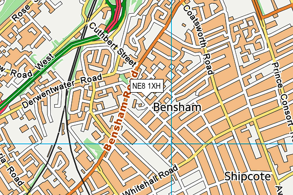 NE8 1XH map - OS VectorMap District (Ordnance Survey)