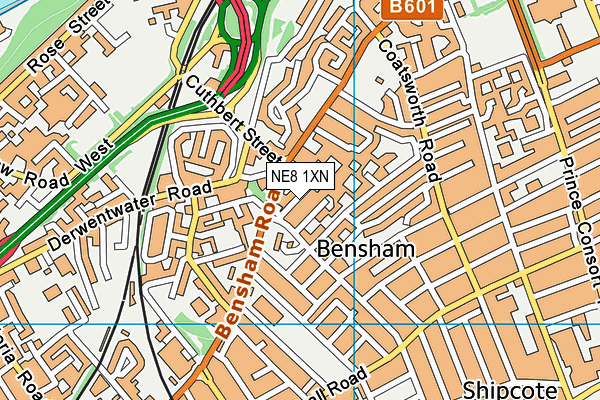 NE8 1XN map - OS VectorMap District (Ordnance Survey)