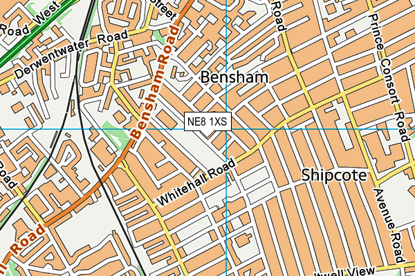 NE8 1XS map - OS VectorMap District (Ordnance Survey) NE8 1XS map - OS VectorMap District (Ordnance Survey)