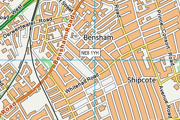 NE8 1YH map - OS VectorMap District (Ordnance Survey)