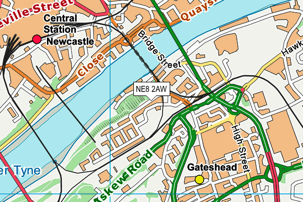 NE8 2AW map - OS VectorMap District (Ordnance Survey) NE8 2AW map - OS VectorMap District (Ordnance Survey)