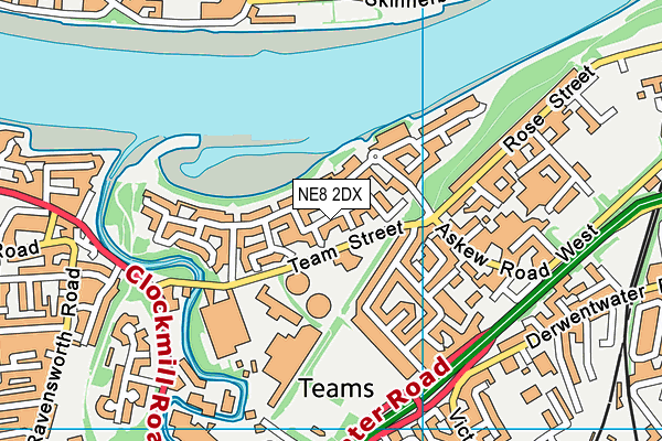 NE8 2DX map - OS VectorMap District (Ordnance Survey) NE8 2DX map - OS VectorMap District (Ordnance Survey)